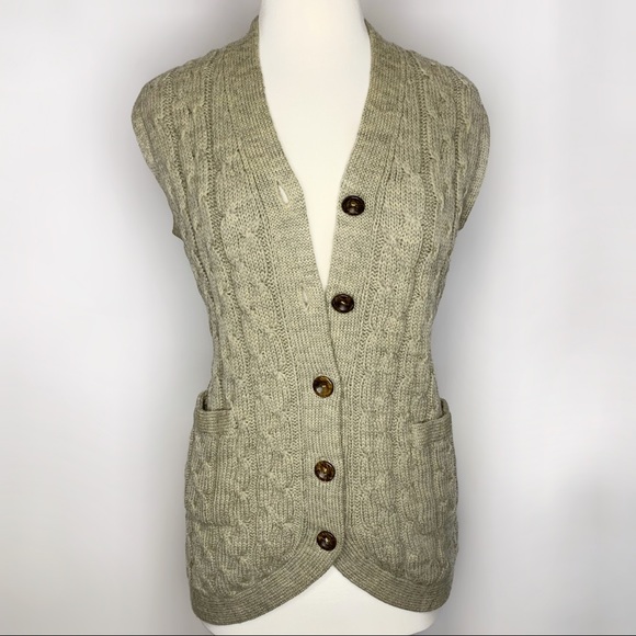 LeRoy Knitwear Sweaters - LEROY KNITWEAR Vintage Wool Cable Sweater Vest Size M